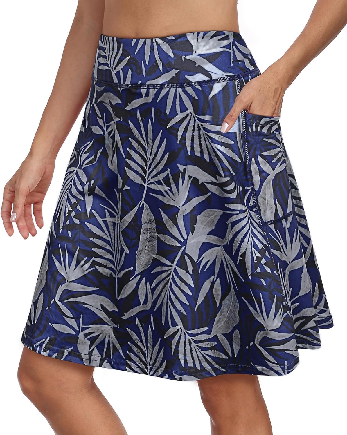 KORALHY Golf Skorts for Women 20" Knee Length Skirt with Built-in Shorts & 4 Pockets for Tennis, Athletic, Casual Wear