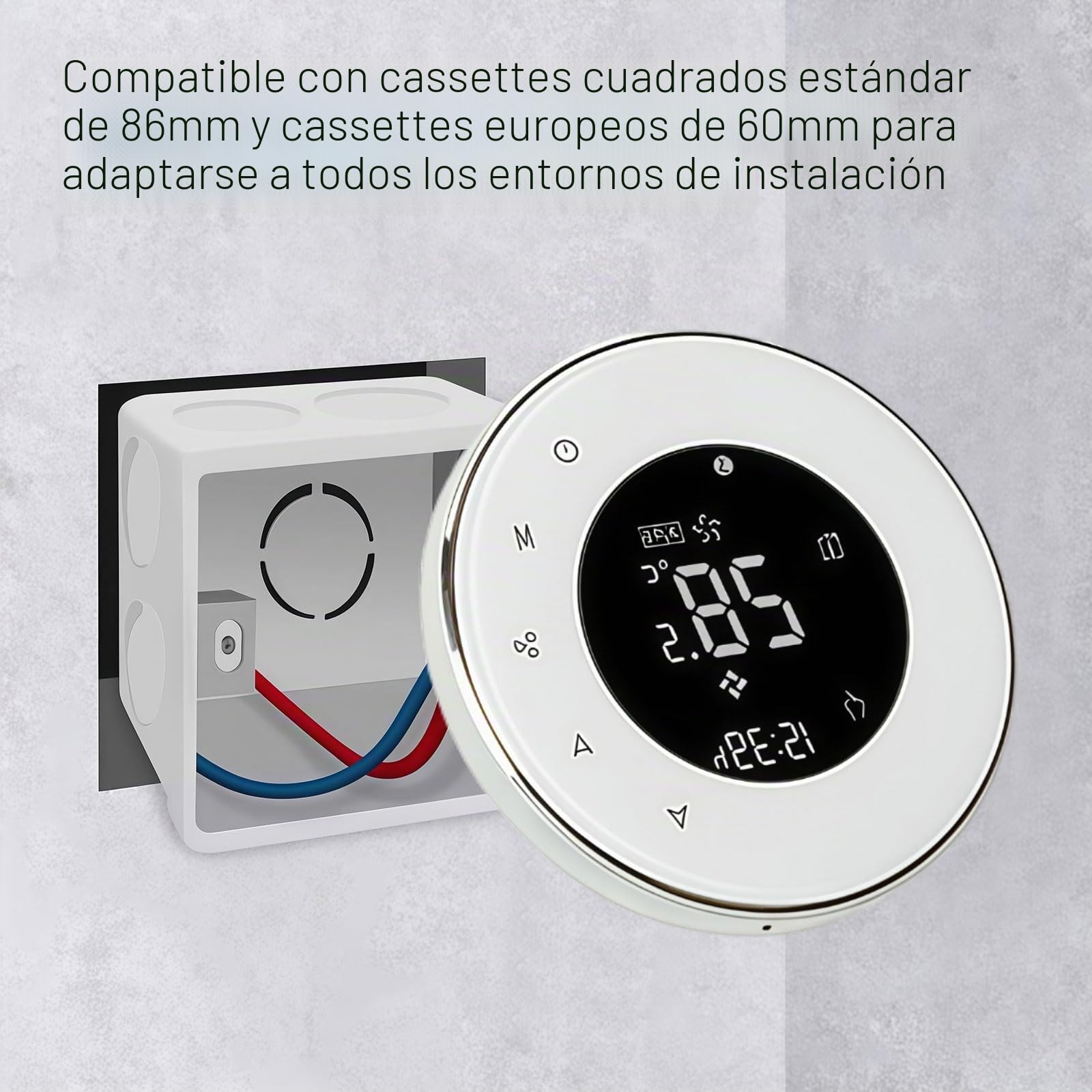 6000 Serie Wi-Fi Termostato - Termostato con Pantalla Táctil Programable para Calefacción o Aire Acondicionado - Control Remoto Desde Teléfono Móvil Compatible con Alexa, Google Home e IFTTT