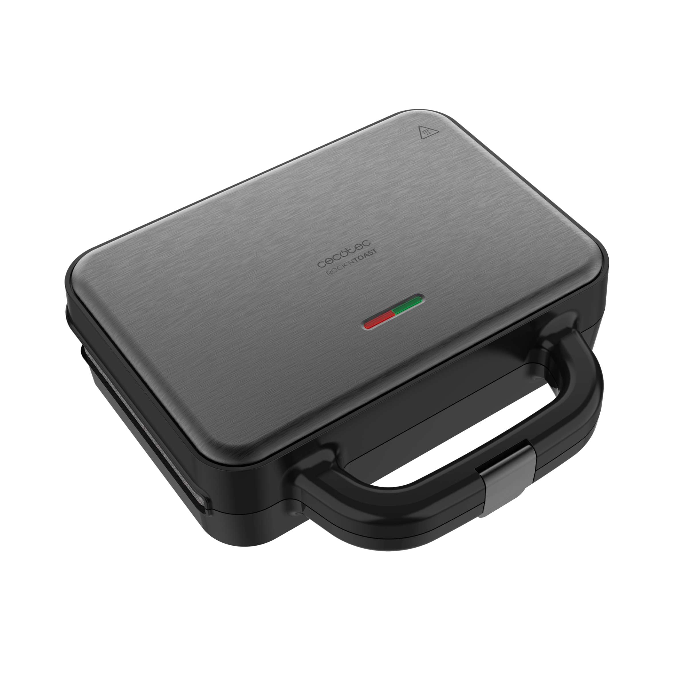 Cecotec Appareils à sandwich et presses à panini Rock'nToast Deep 3in1. Appareil panini gaufre croque monsieur 3-en-1, plaques amovibles,antiadhérent, 1000W, inox, sans PFOA, position verticale