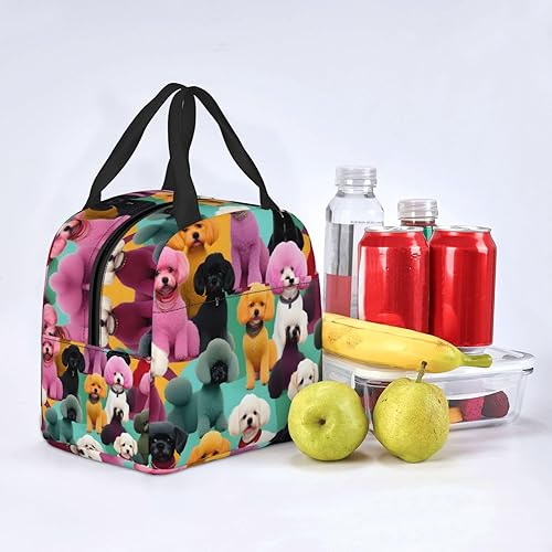 Miniatura 6 de Lonchera de trabajo, caniches y perros, bolsa de almuerzo de viaje para mujeres y hombres, contenedor de almuerzo aislado reutilizable de gran