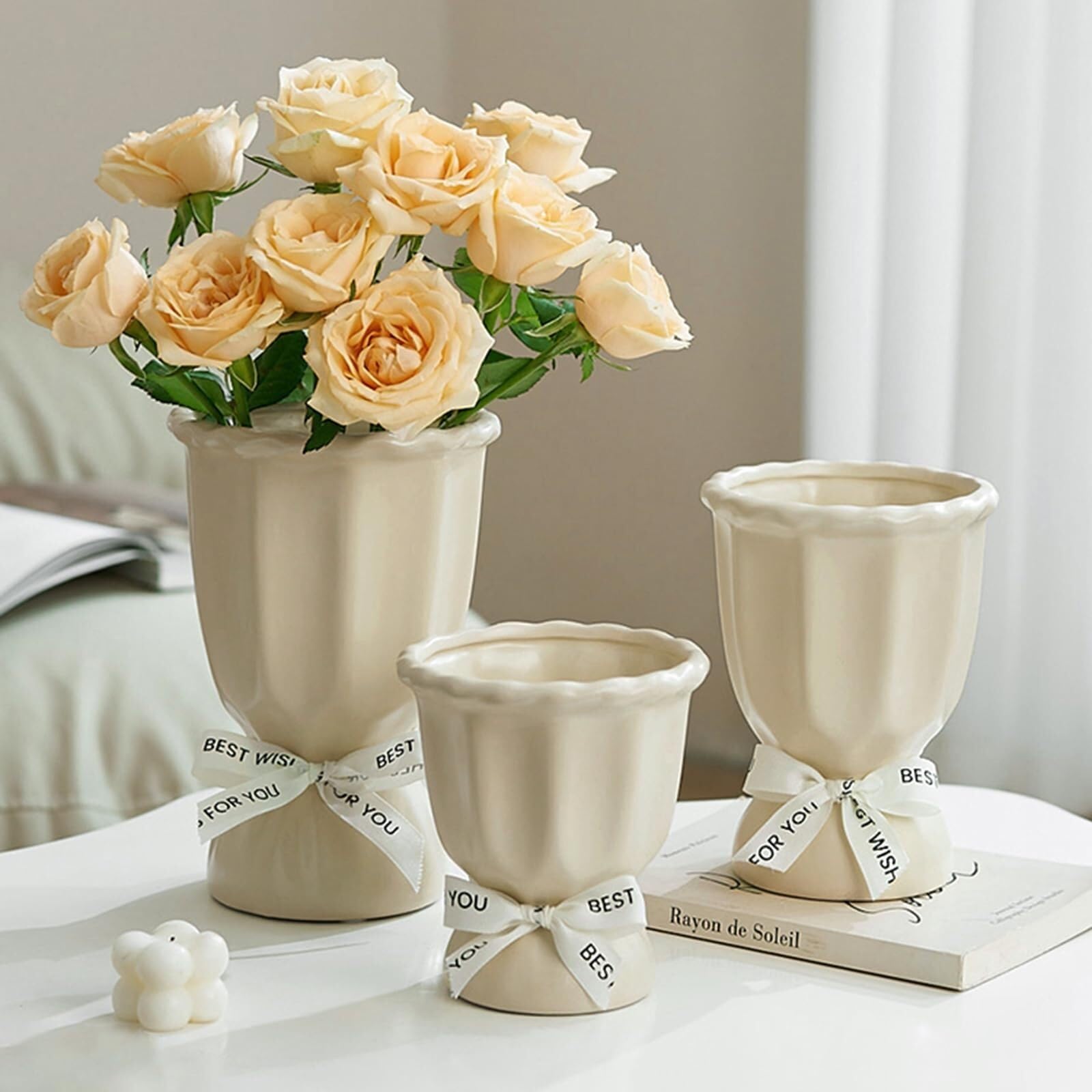 Vasi per fiori Vaso liscio Semplici ornamenti domestici for rose, tulipani, gigli, design lucido Centrotavola