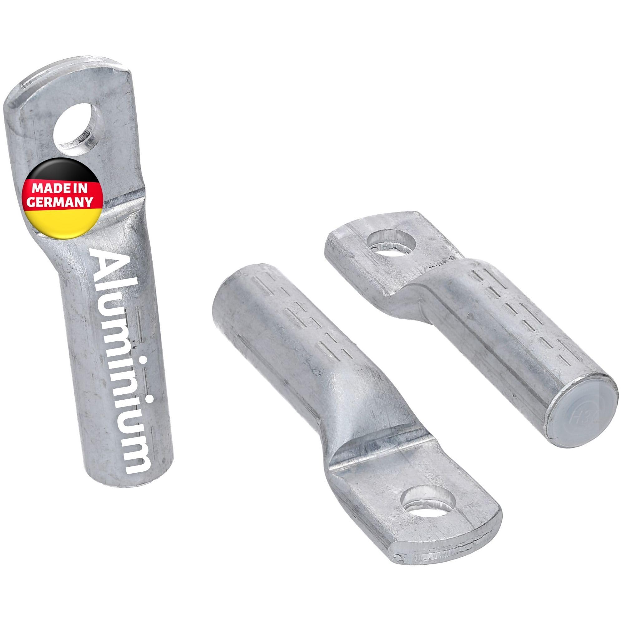 Kalitec 3x Terminales de Cable de Aluminio 16 mm² M8, Conectores ALR16-M8 | Terminal prensado para cables redondos y sectoriales, ideal para redes eléctricas, fotovoltaica y uso industrial pesado