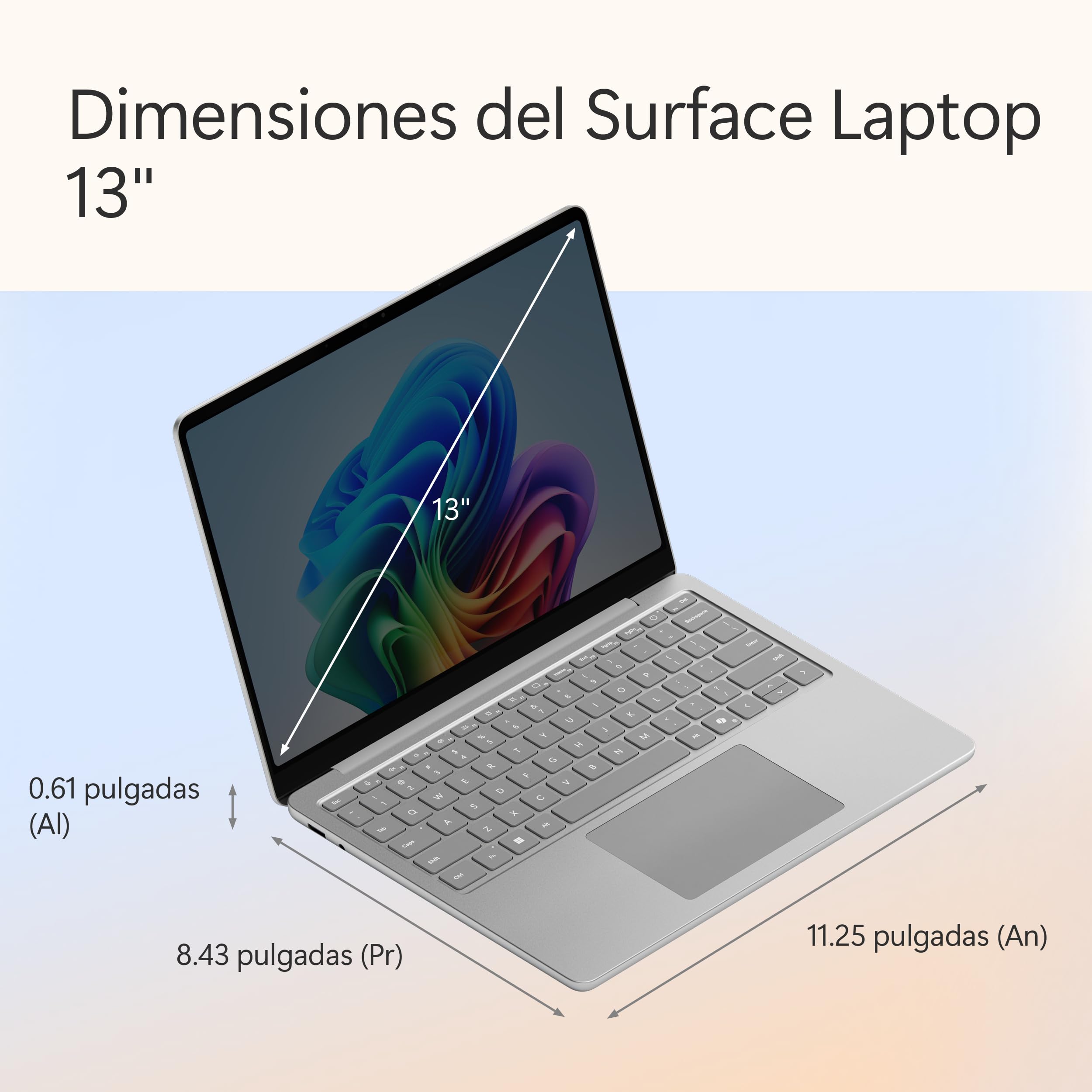Microsoft Surface Laptop | Copilot+ PC | Pantalla táctil LCD 13'' | Snapdragon X Plus | 16GB RAM | Almacenamiento de 256GB | Último Modelo | Platino