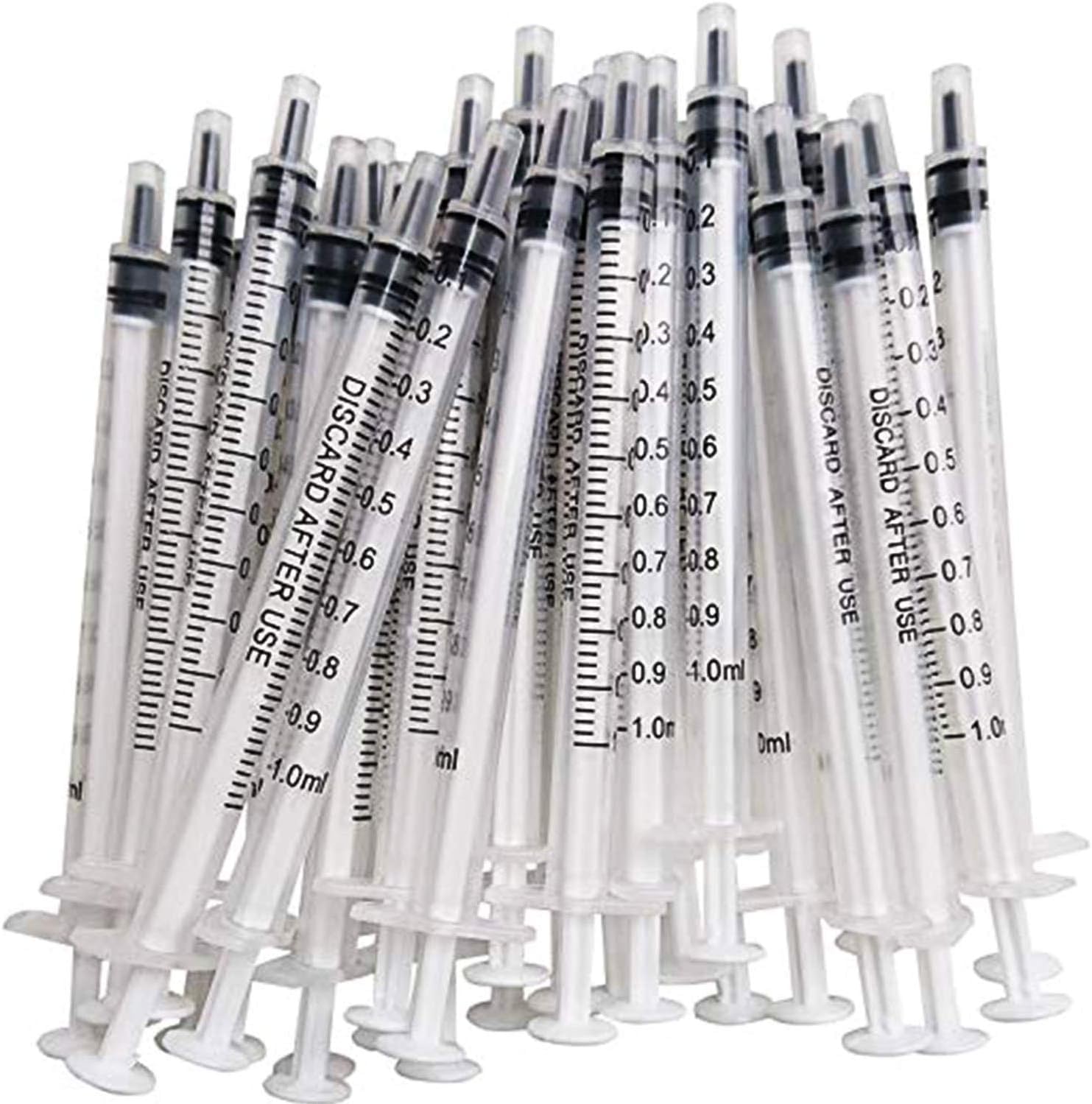 Salco 100PCS 1ml 1cc Pipette Syringe with Luer Slip Tip No Needle Pipette for Pets Oral, Refilling, Oil or Glue Applicator, Measuring or Transfering Tiny Amount of Liquids, Without Cap-image-18