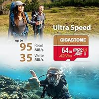 Vista 2 de 【5 años de recuperación de datos】 GIGASTONE Tarjeta Micro SD de 64 GB, 4K Cámara Pro, video UHD para GoPro, cámara de acción, Wyze, DJI, dron