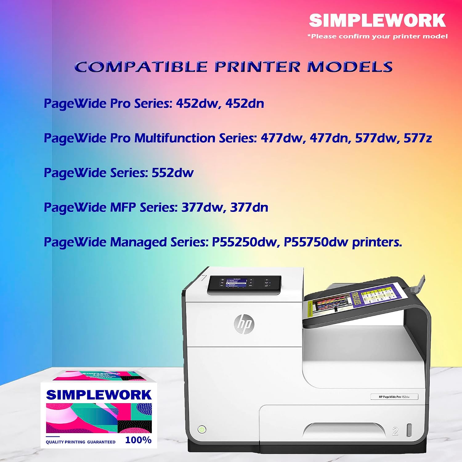 Remanufactured Ink Cartridge Replacement for HP 972 972A Ink Cartridges Combo Pack use with PageWide Pro 477dw 577dw 377dw 477dn 452dn 452dw 552dw Black Cyan Magenta Yellow (4-Pack)
