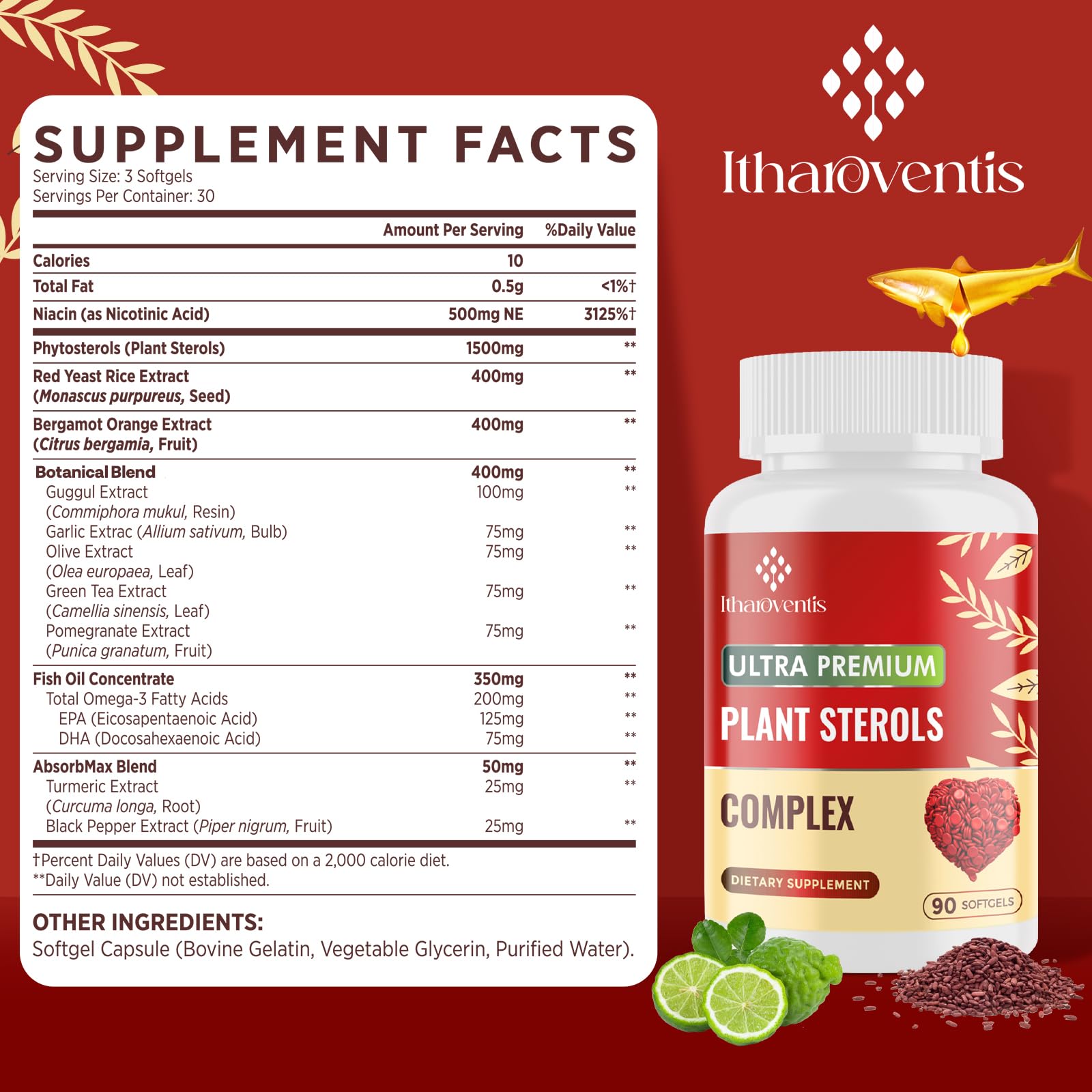 Itharoventis Plant Sterols Supplement with Red Yeast Rice — Amazon image 5