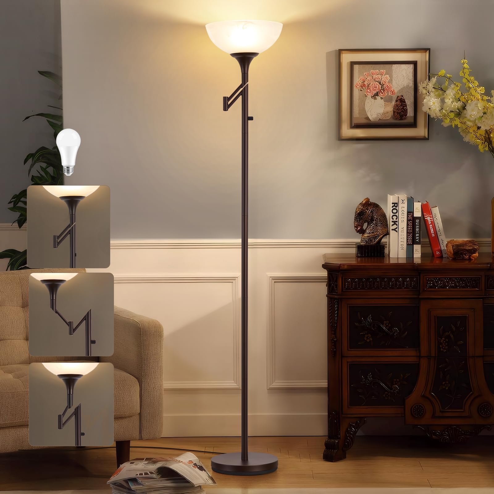 EJIAXIN Floor Lamps for Living Room Bronze, 71