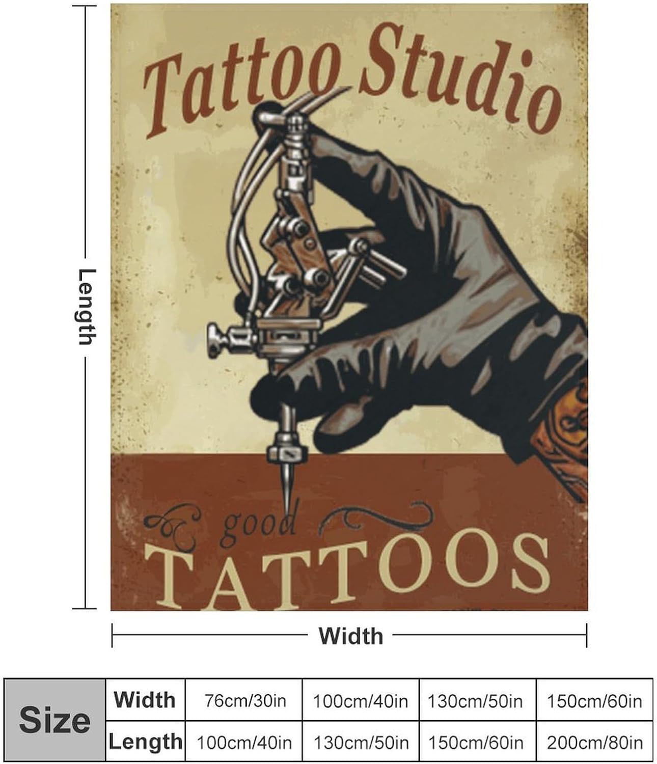 Tattoo Retro Print Throw Blankets Bed Blanket Couch Decorative Throw Blankets Soft Cozy Warm Living Room Bedroom