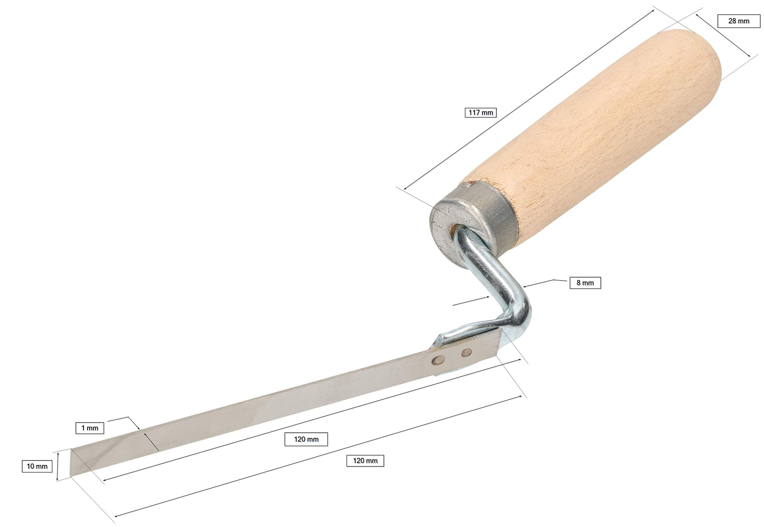Set Planche à Joint MIVOS - Acier Inoxydable + 4 Truelles - Poignée Bois Hêtre - Maçonnerie