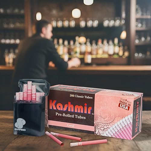 Miniatura 5 de Kashmir Tubos de cigarrillos Coral - 200 CT  Quemado limpio, papel natural, dibujo suave, diseño de filtro pendiente de patente, fácil de llenar,