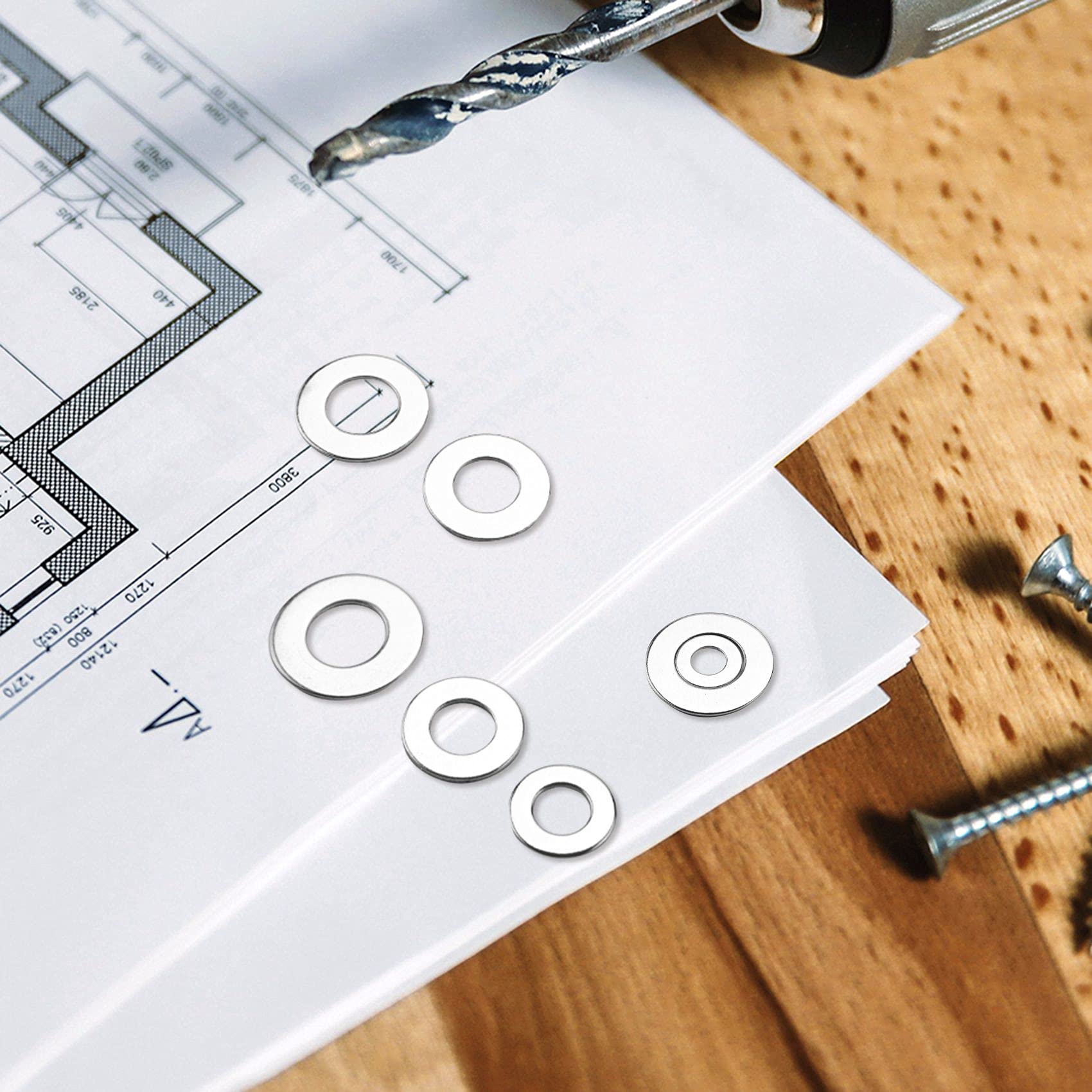 Set 580 Rondelle Acciaio Inox M2 M3 M4 M6 M8 M10 Assortimento - Foto 6