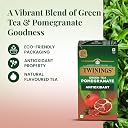 Twinings Green Tea & Pomegranate, 25 Tea Bags| Pack of 1| Perfectly Balanced & Refreshing Taste| Light, Fruity Flavour| Low Calorie| Handpicked Green Tea Leaves| Enjoy as Hot or Iced Tea gallery image
