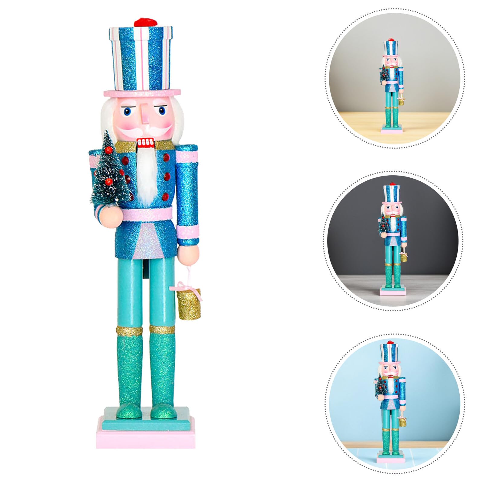 SHINEOFI Nussknacker Holzfigur für Weihnachtsdeko Traditioneller Nussknacker als Tischornament Stehende Nussknacker-Figur mit Handgeschnitzten Details Regaldekoration für Festliche