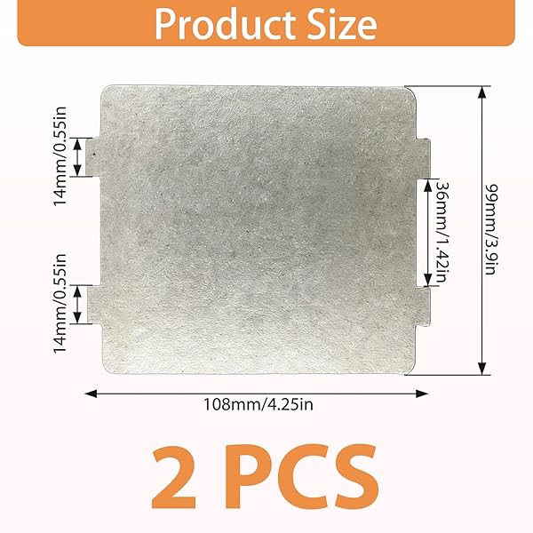 Mica Plate for Microwave Repair, Set of 2 Universal Plates 9.9 × 10.8 cm, Heat Resistant, Insulating and Durable, Replacement Accessory for Kitchen and Home - 2