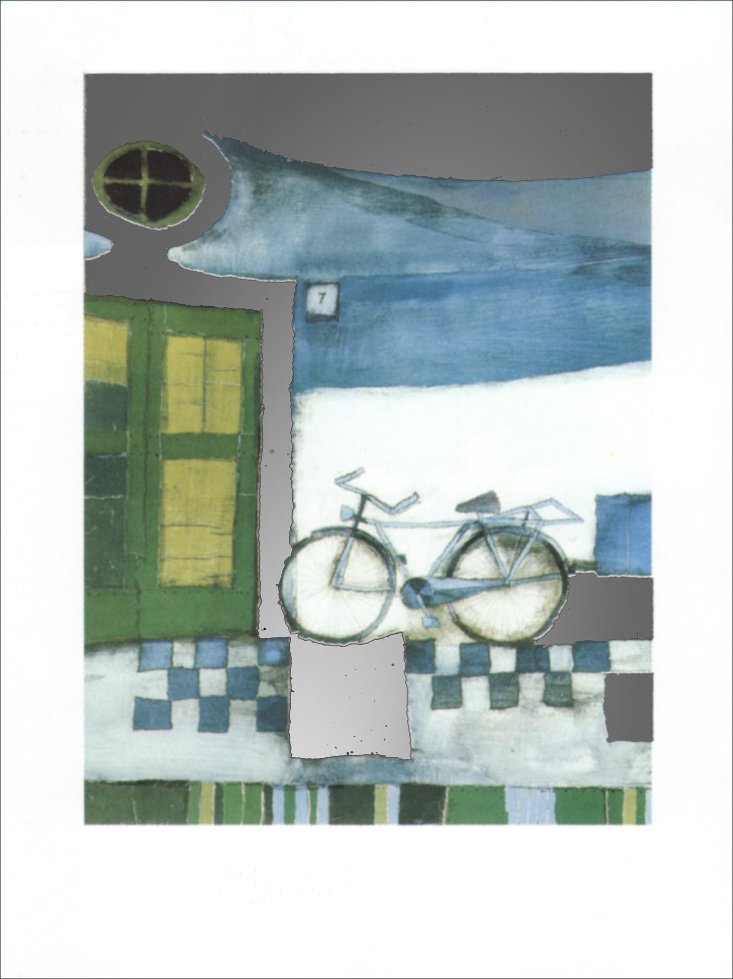 Blue Bicycle by Rosina Wachtmeister Art Print Poster - Size: 23.75 X 31.5