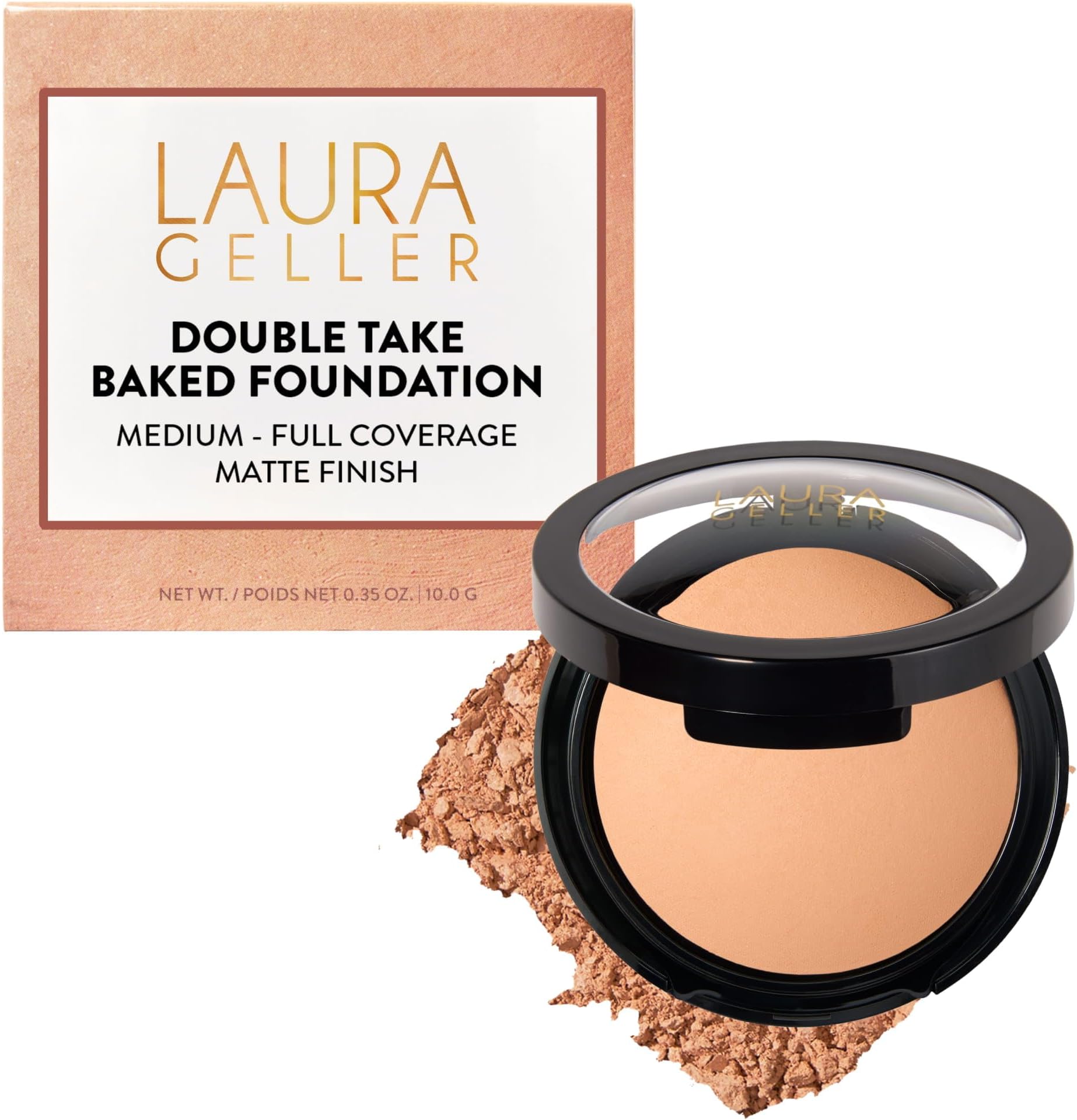 Baked Double Take Powder Foundation - Light - Buildable Medium to Full Coverage - Matte Finish