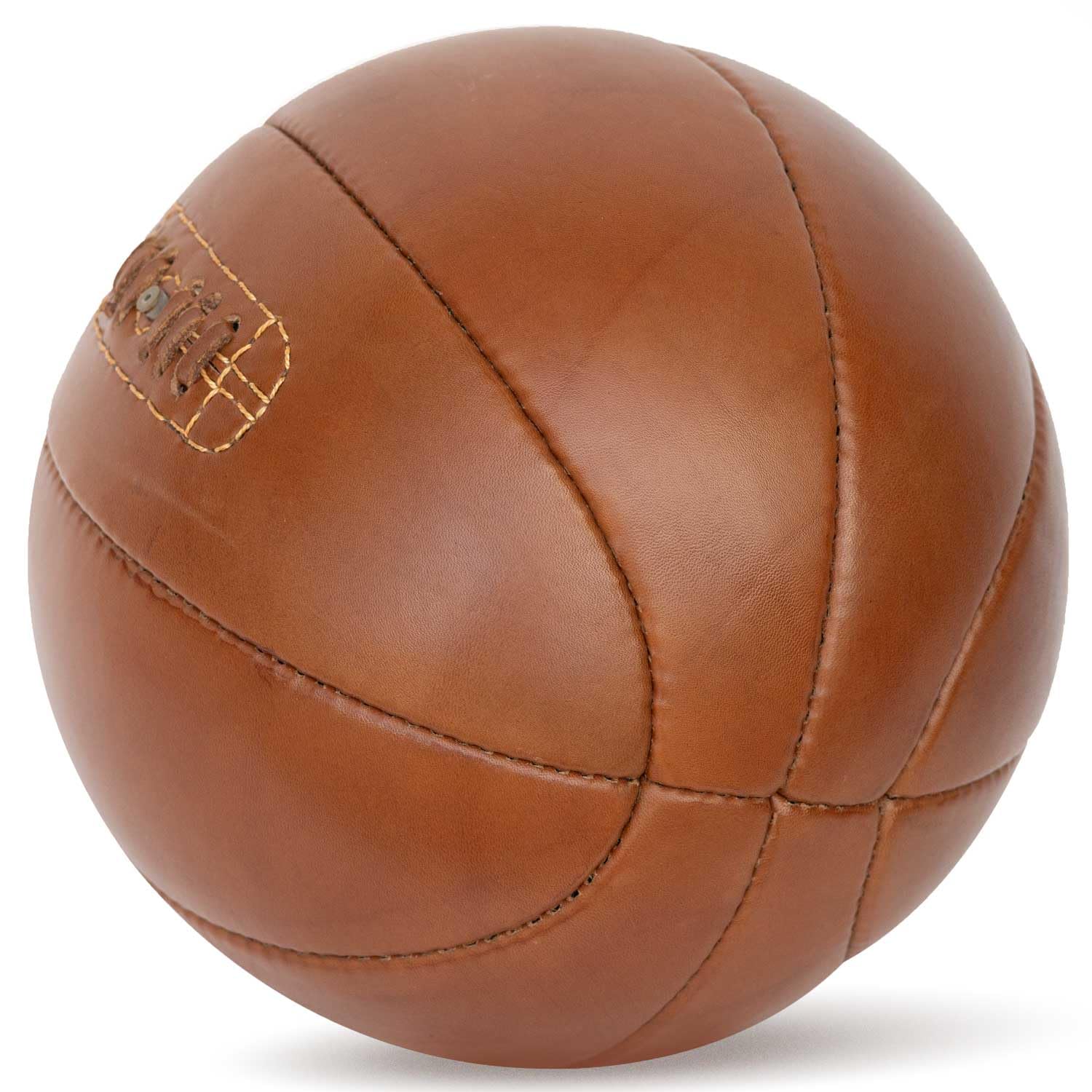 Handgemachter Retro Basketball Echtleder Vintage Design Größe 5 – Dekoball Old School Leder Basketball Sammlerstück Geschenk Sport Deko