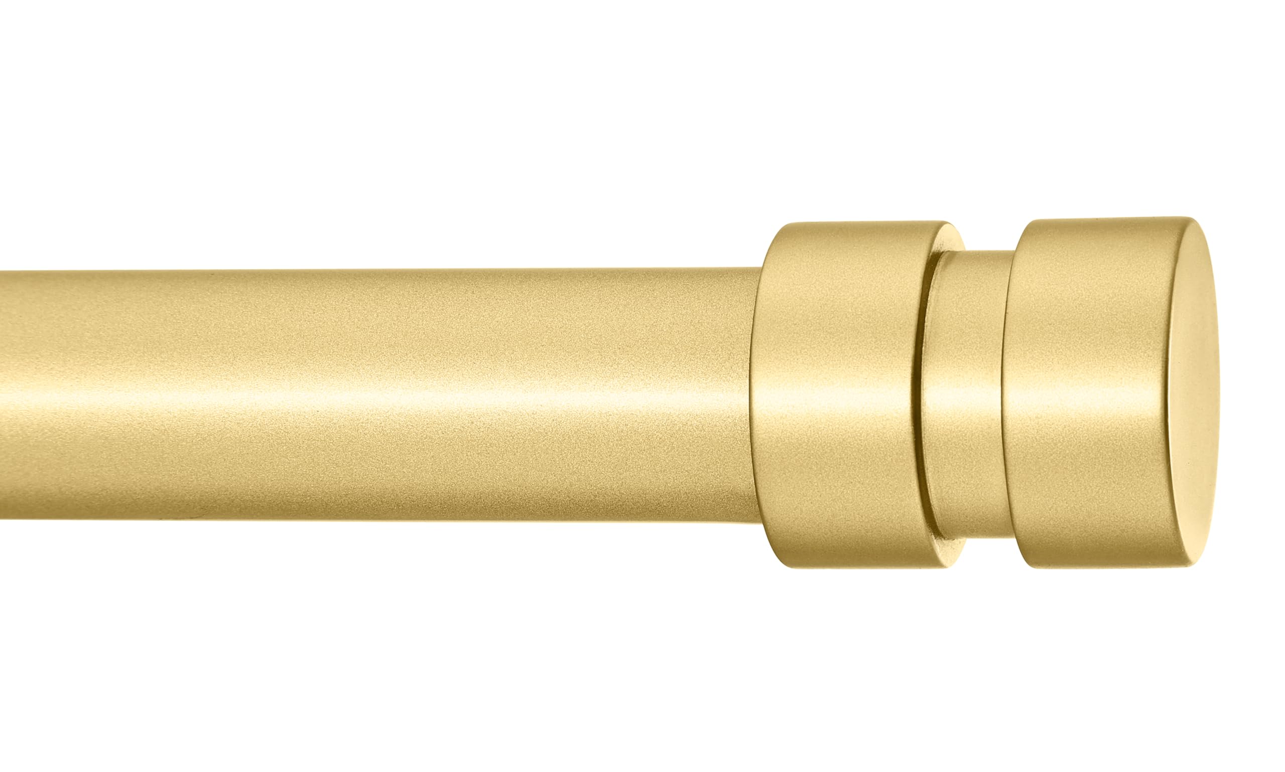 Briofox Gold Curtain Rods- Adjustable Modern Curtain Rods 1 Inch for Windows 72 to 144 inch With End Cap Design Finials, Heavy Duty Decorative Drapery Rod for Indoor and Outdoors