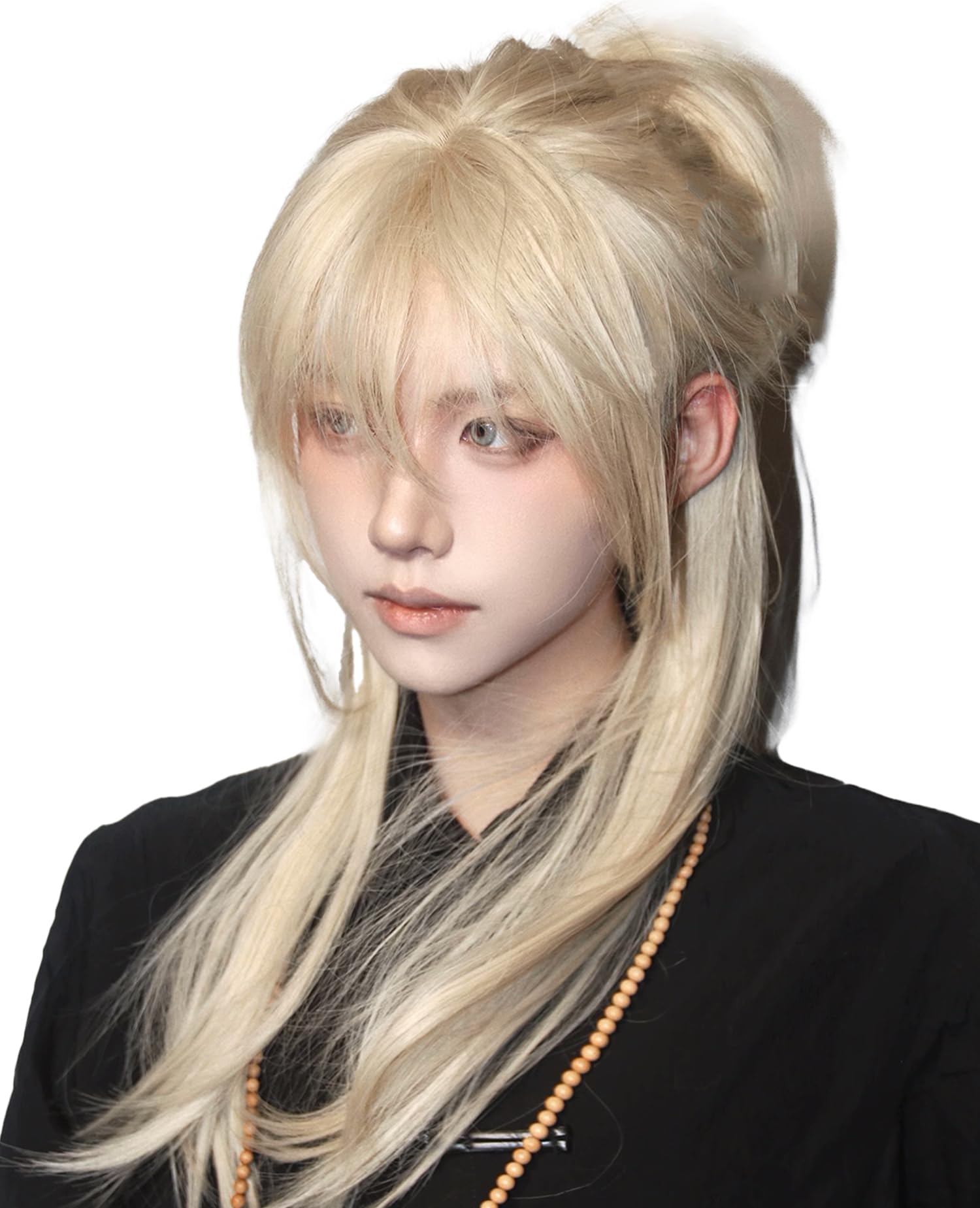 Amazon.co.jp: Limakaraウィッグ ロング レイヤーカット ゴールド 男女