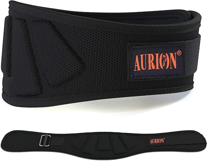Aurion Weightlifting Belt, Olympic Lifting, Weight Belt, Weight Lifting Belt for Men and Women, 6 Inch, Back Support for Lifting (Red, Large)