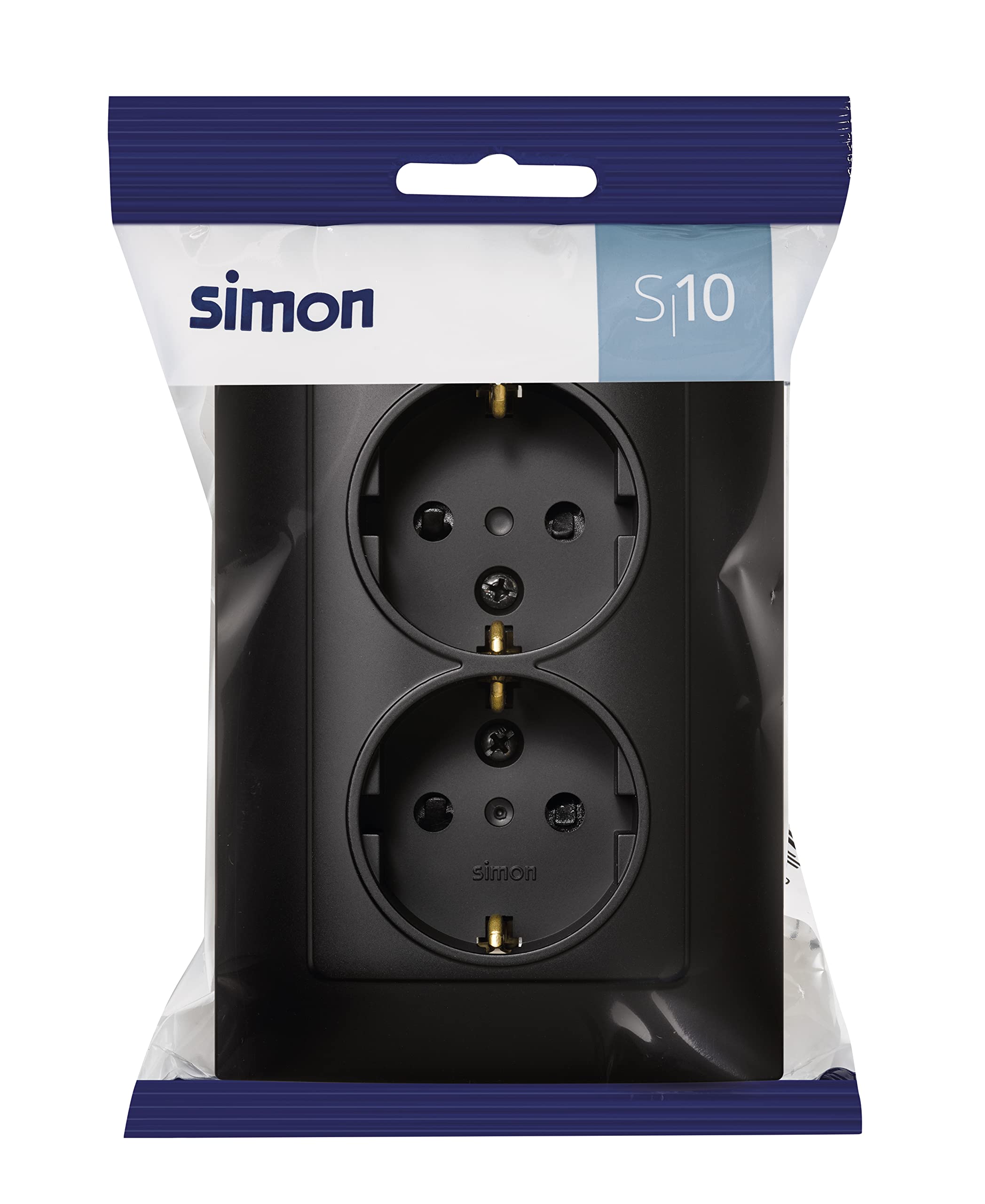 Simon 270 Base enchufe Clean schuko Color Negro- Mercantil Eléctrico