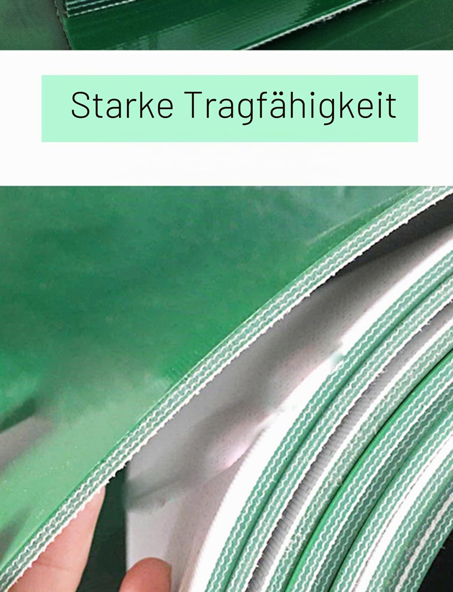 Generisch Leichtes, flaches Förderband aus grünem PVC, 2 mm Dickes industrielles Förderband for Fließbänder, Verpackung, Lebensmittelverarbeitung und Materialhandhabung(50x100x0.2cm)