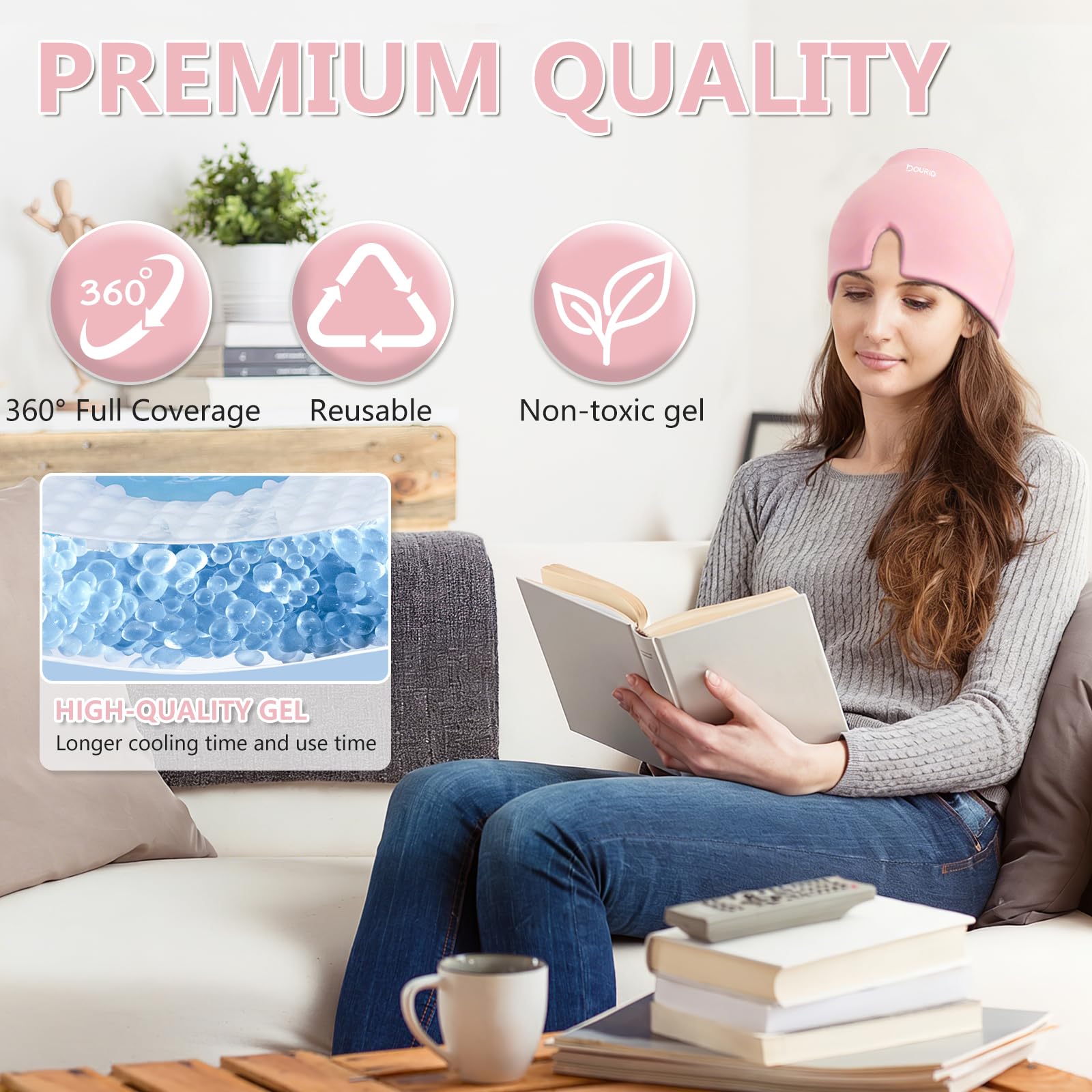 Migraine Cap, Tasteless Headache Cap, Gel Cold Cap — Amazon image 4