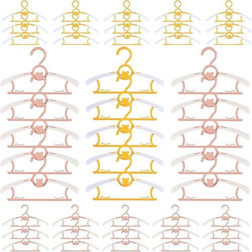 Paquete de 50 perchas ajustables para bebés con clips, ganchos de plástico antideslizante para guardería, perchas resistentes para recién nacidos,