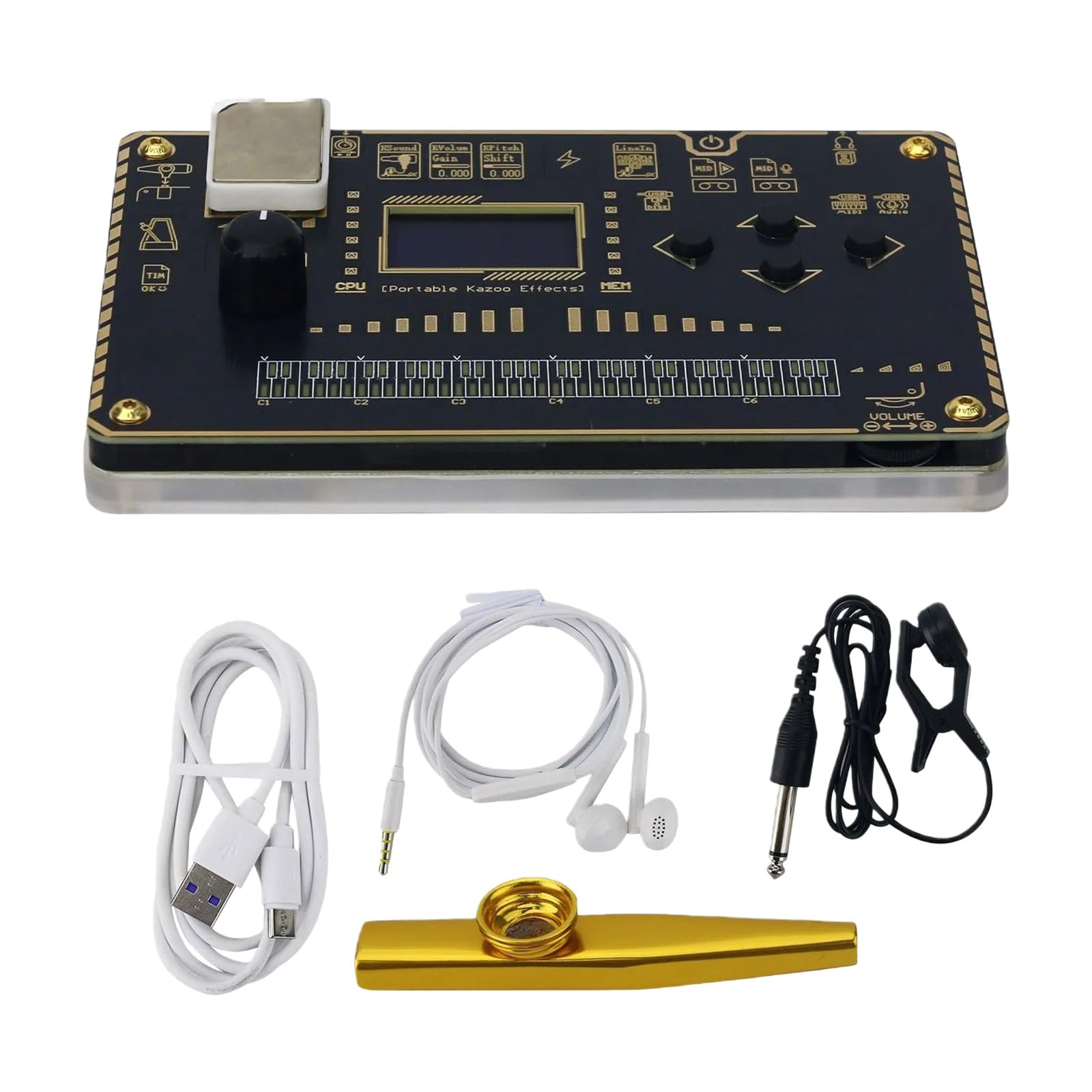 Processore digitale multifunzionale 24 Bit 48kHz Effetti per chitarra Costruito in 60+ preset Strumento da studio portatile Sintetizzatore di modellazione digitale con patch
