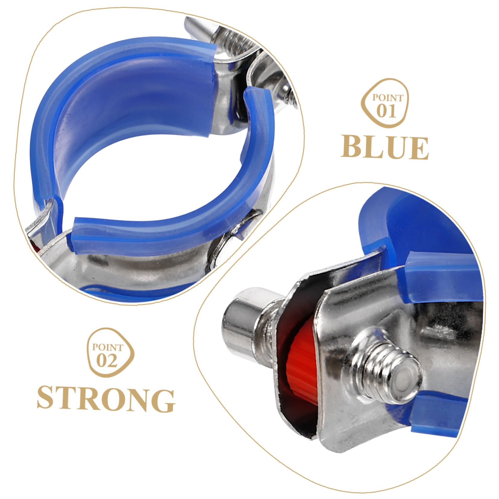 EXCEART 4 Ensembles Collier De Serrage En Acier Inoxydable Pince Robuste Pépin Serrer Agrafe Collier De Serrage Pour Tuyau Support De Pipe Support De Tuyau Mural 2 Pièces * 4