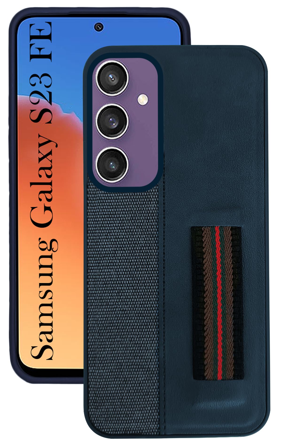 Jkobi Back Cover Case for Samsung Galaxy S23 FE 5G (Professional PU Leather | Strip Chain Holder Socket | Blue) (B0CSG4CYTN) Amazon Price History, Amazon Price Tracker