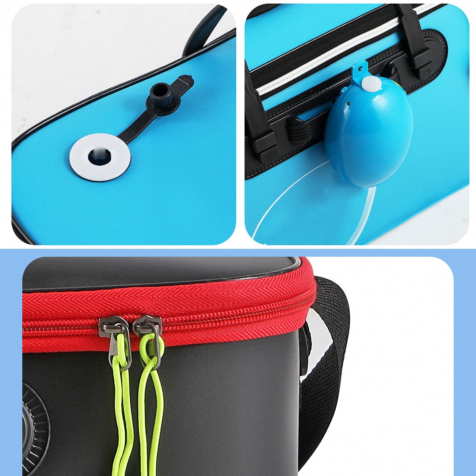 Seau De Pêche Pliant Avec Pompe à Oxygène / Conteneur De Poissons Vivants Portable Capacit 21l Mat Riau Abs Vert Inclut Sangle D Paule Et Rangement Lat Ral