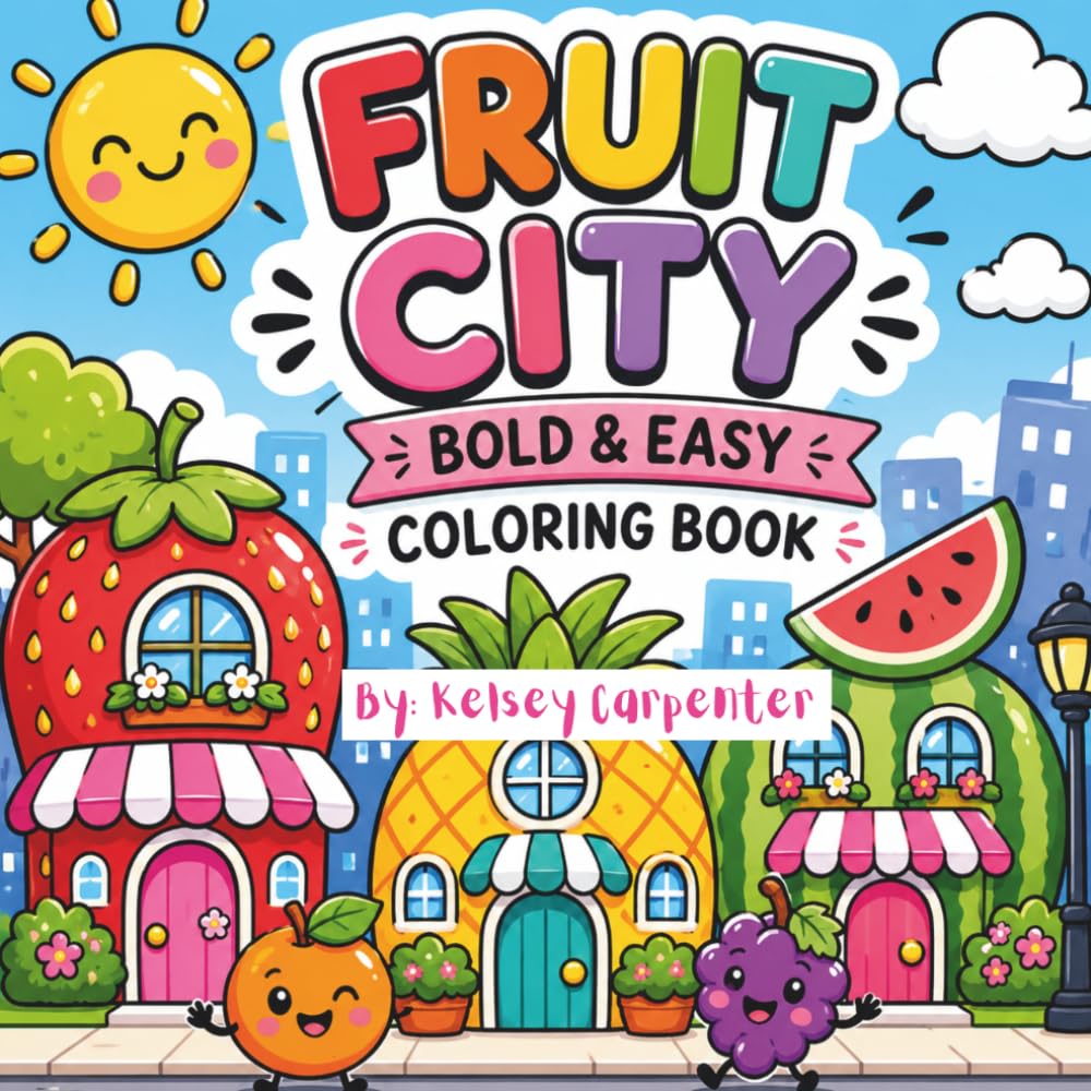 Fruit City Bold & Easy Coloring Book