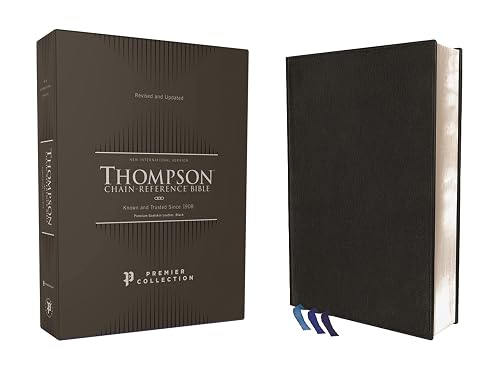 NIV, Thompson Chain-Reference Bible, Premium Goatskin Leather, Black, Premier Collection, Black Letter, Art Gilded Edges, Comfort Print - Zondervan