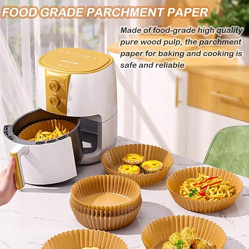 Miniatura 2 de Forro de papel desechable para freidora de aire 150 piezas de papel de cocina redondo antiadherente 63 pulgadas a prueba de aceite hoja de papel