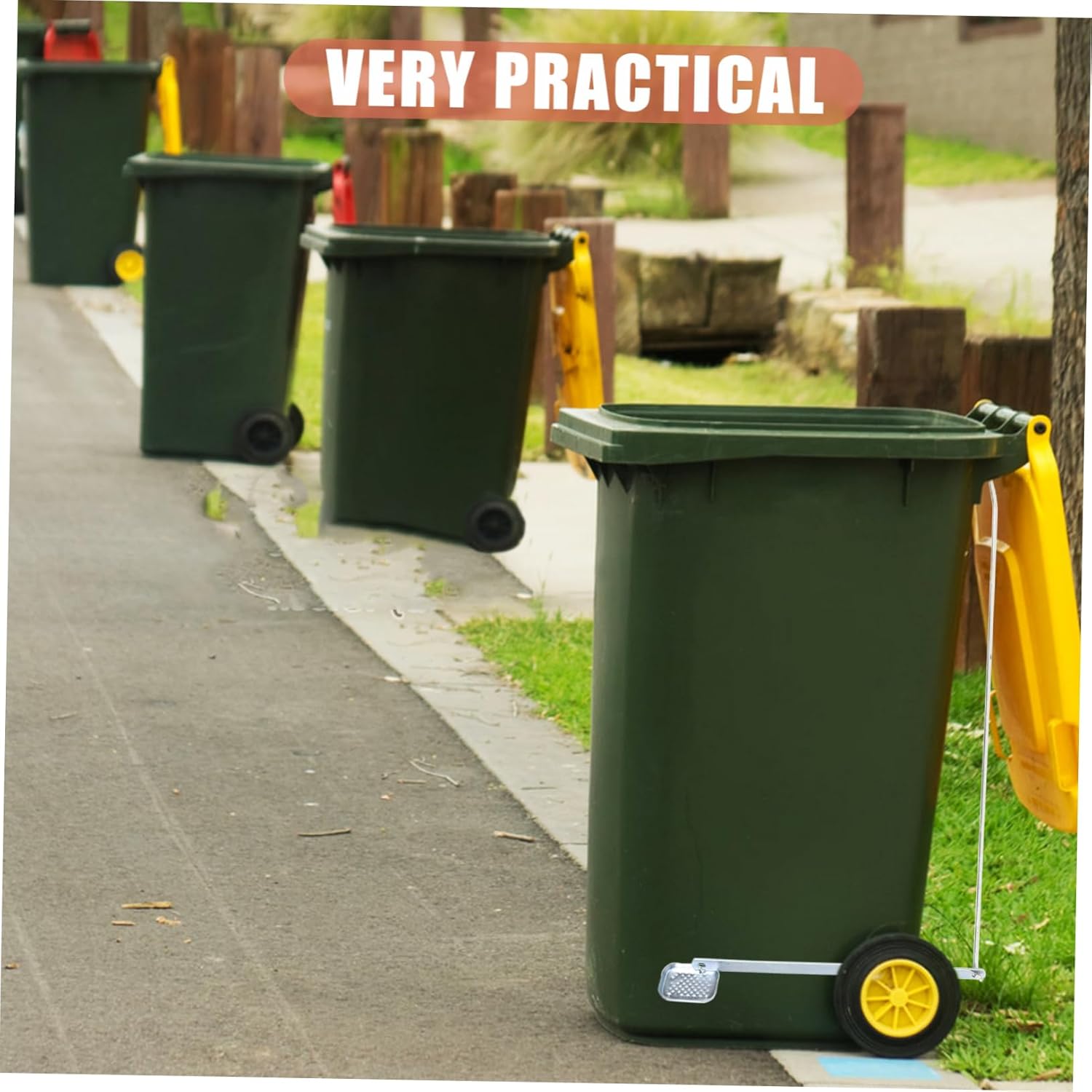 Tall Trash Bin Pedal Metal Pedal Trash Can Attachment for Camping Collapsible Outdoor Garbage Bin