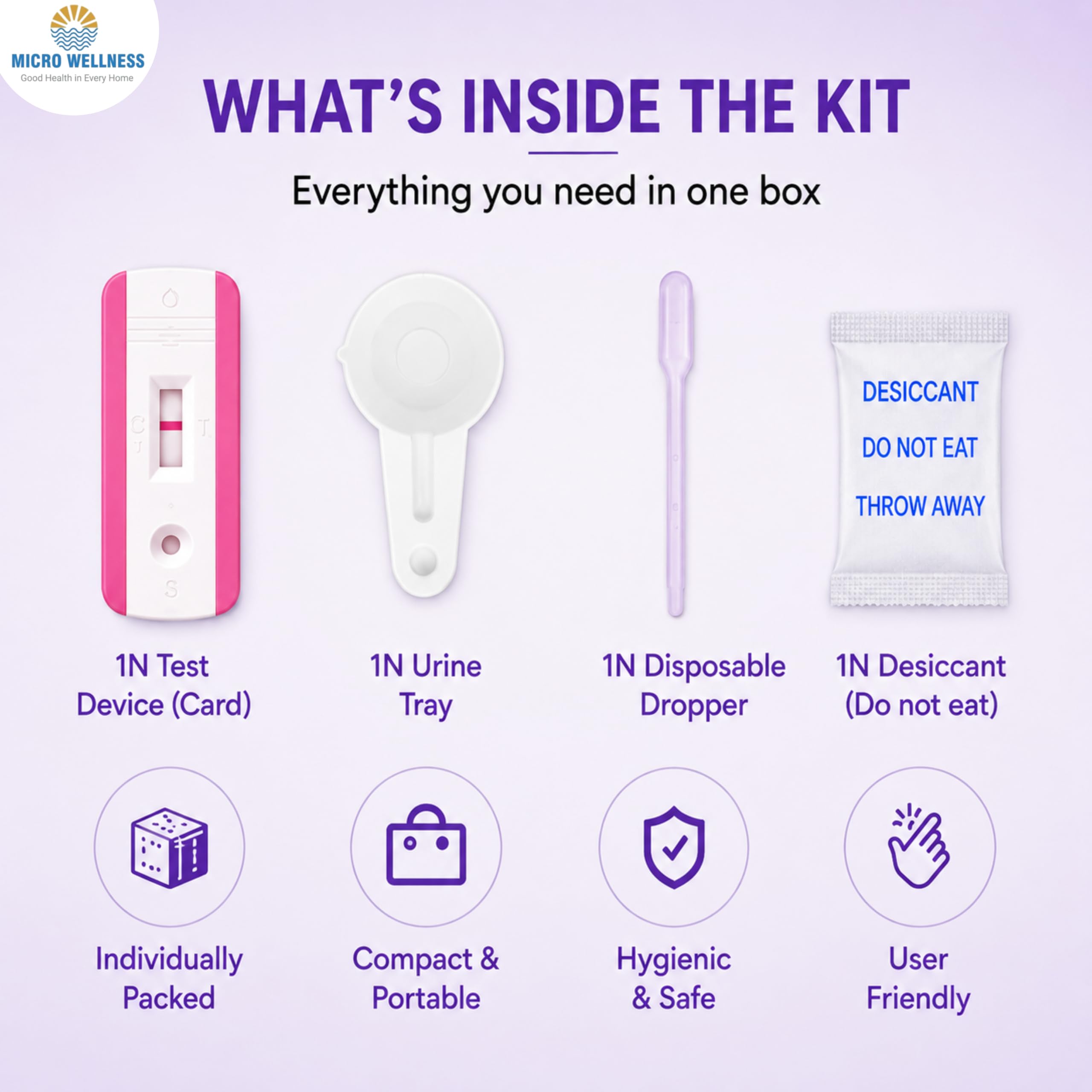 Micro Wellness First Chek Pregnancy test Kit for Women | Results in 5 Minutes | Home Urine Test Kit | HCG Hormone Detection | Disposable, Easy to Use & High Accuracy | Pregnancy Test Card Pack of 3 4