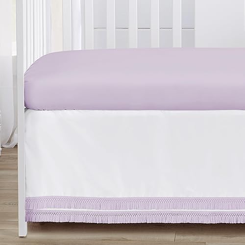 Miniatura 6 de Sweet Jojo Designs Juego de ropa de cama para cuna de bebé de 4 piezas (morado lavanda bohemio floral) para niñas, infantescuarto de bebé, incluye