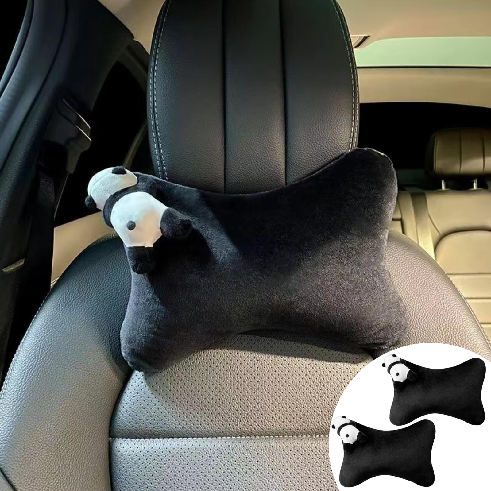 Amazon.com: Lacknick Panda Car Pillow 2 Packs Cute Neck Headrest