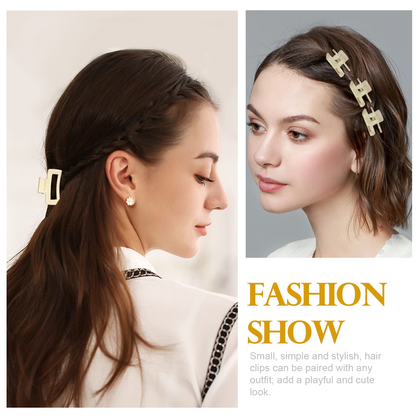 Kavya 10 Pcs Mollettone Capelli, Pinze per Capelli Quadrati in Plastica 4 CM, Pinza Capelli Piccola Antiscivolo Ciappo per Capelli, Accessori Capelli Donna per Ragazze Donne Capelli Sottili-B