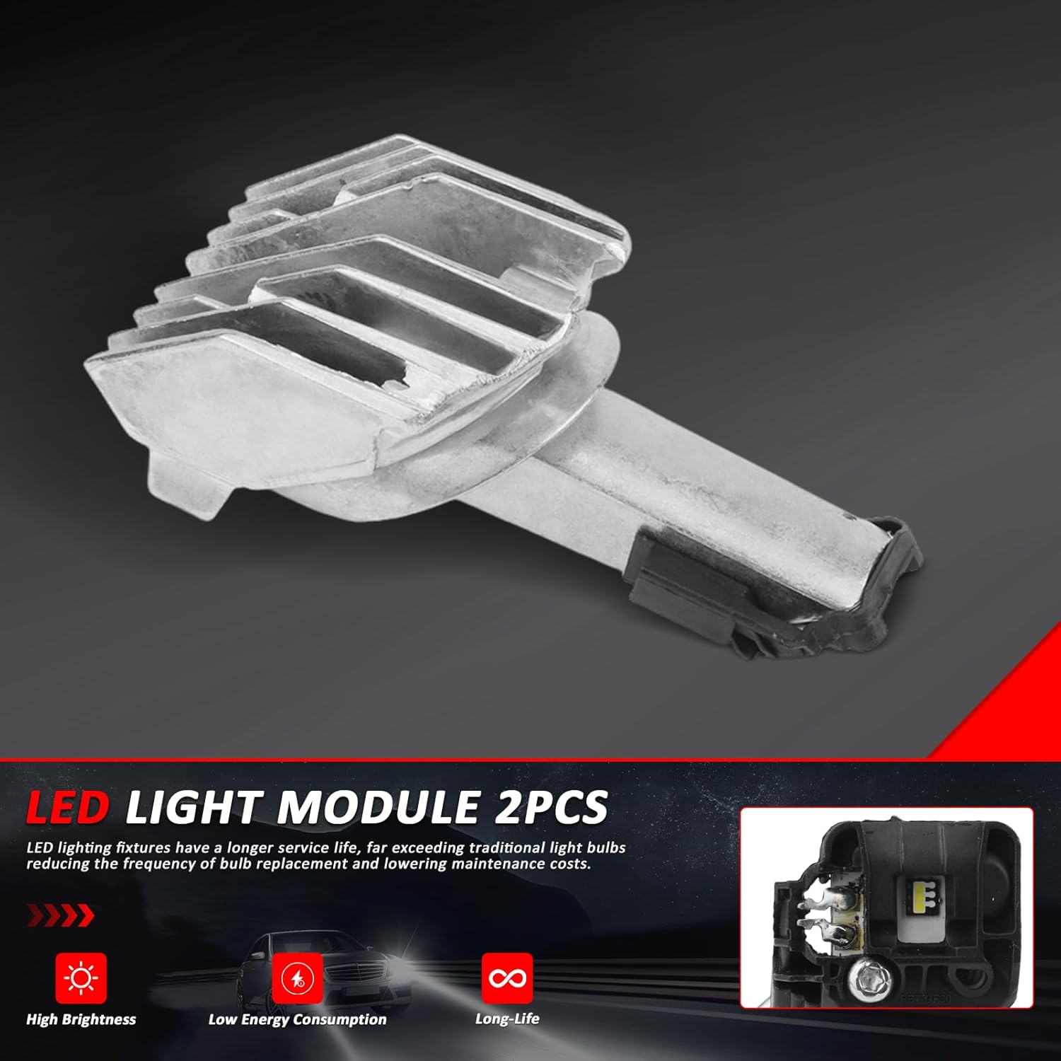 2-Pack 63127262731 Daytime Running Light Module LED 2010-2017 For BMW 5 Series F07 F10 F11 535i 550i 528i M5 xDrive Peat# 9DW177229001 V20730202 0896520 73212711