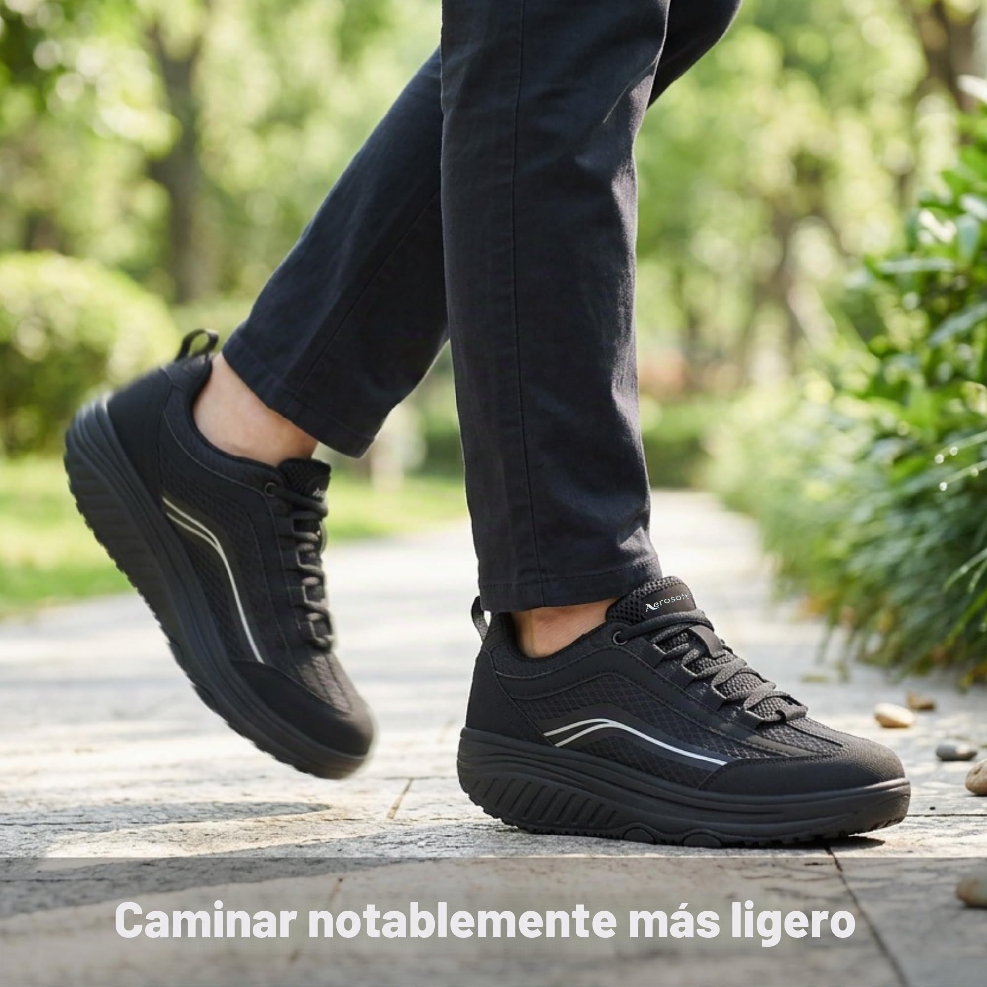 Aerosoft Walker Comfort Zapatillas con cordones espuma viscoelástica