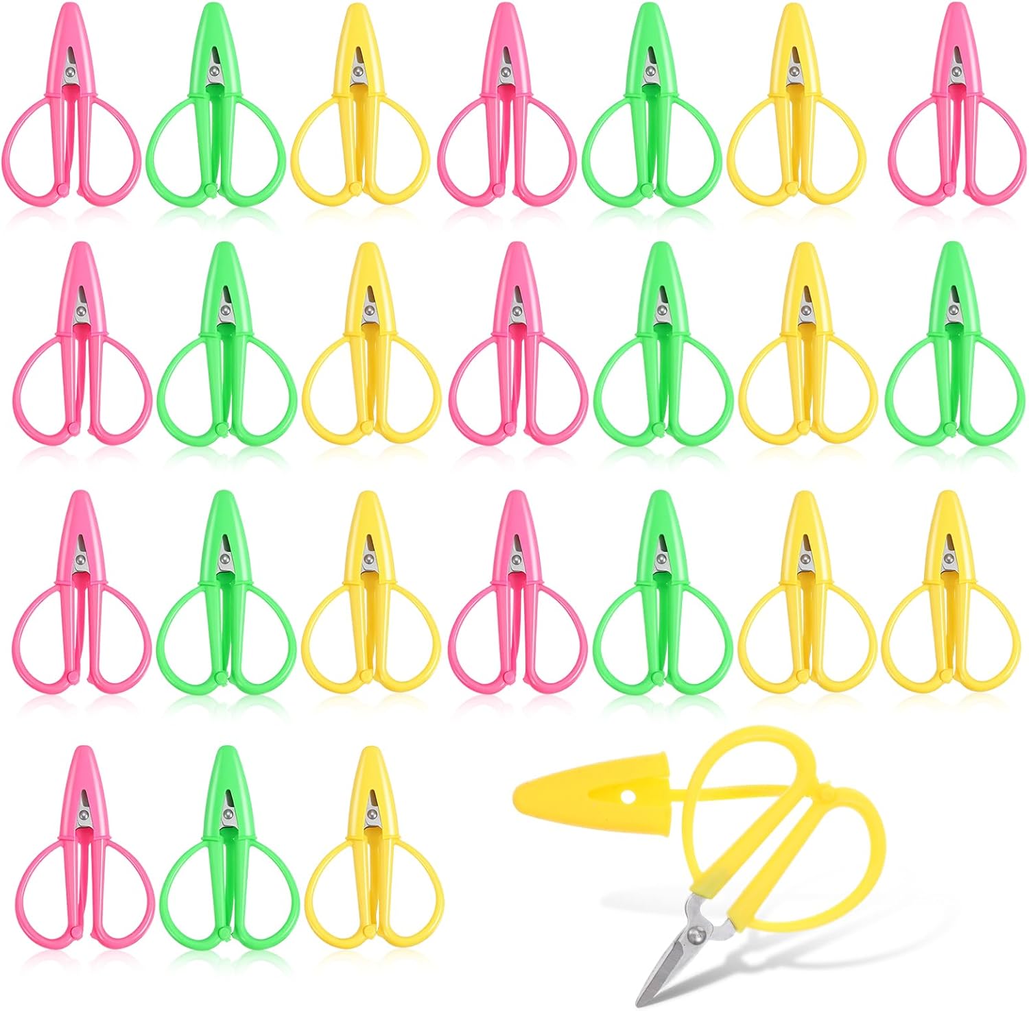 24pcs Mini Scissors Bulk,Colorful Travel Tiny Scissors with Protective Cover,2.56" x 1.65" Small Scissor for Crafts Back to School Sewing Small Tool Embroidery Craft Clipper