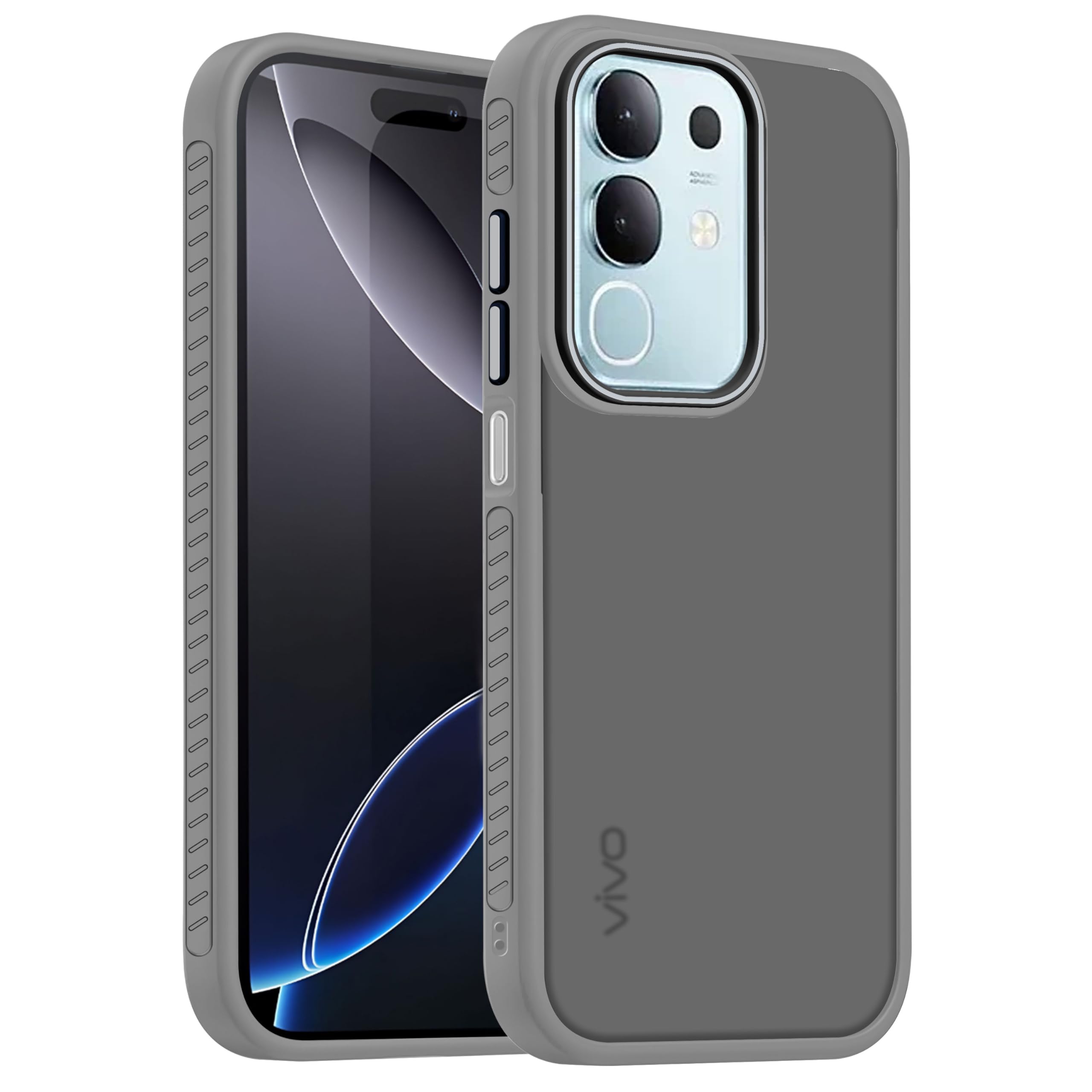 V-TAN Vivo T4X Back Cover, Matte Finish, Gray - Image 1