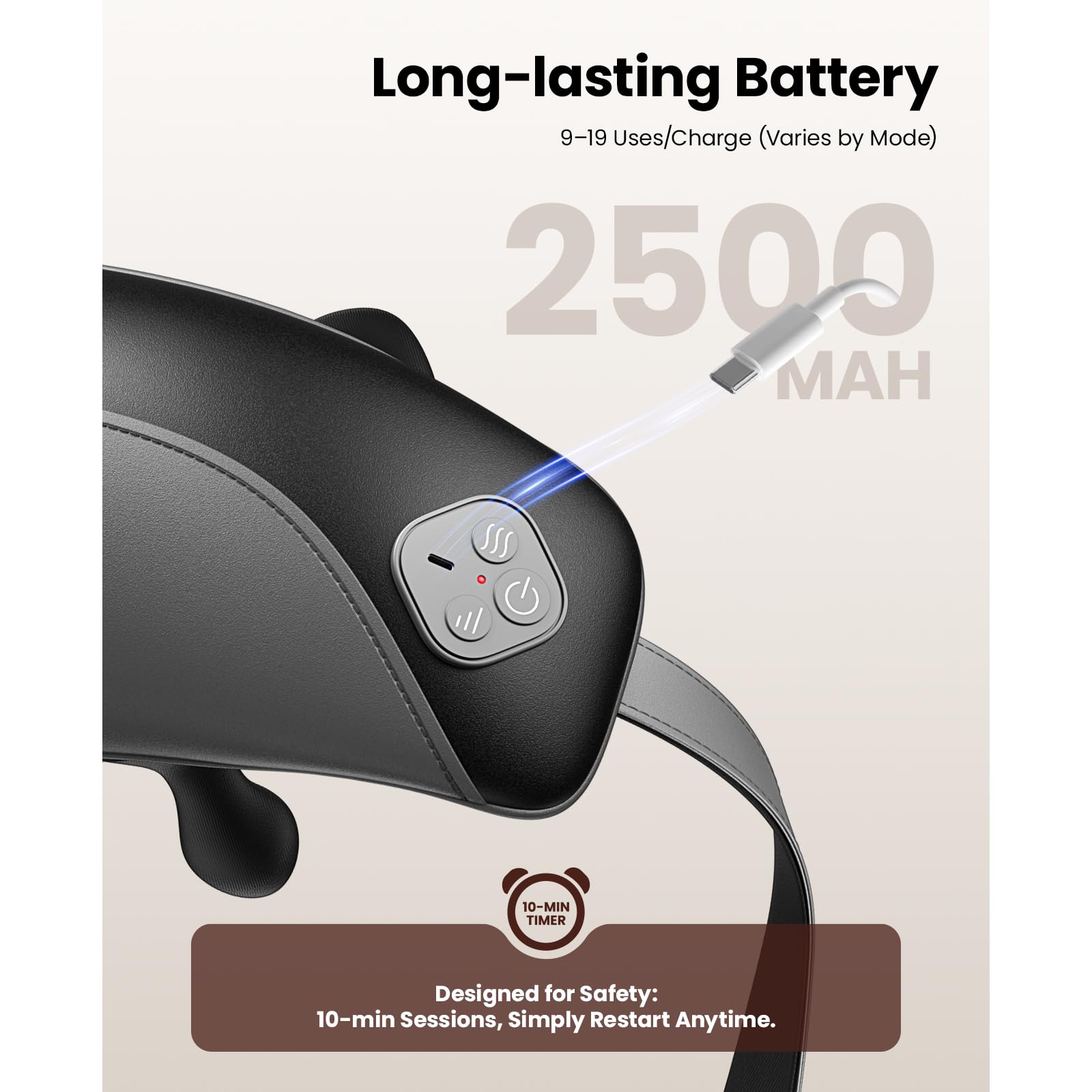 BOB AND BRAD iNeck Pro Massaggiatore Cervicale Shiatsu per Dolori con Massaggio 4D, Calore Lenitivo, Leggero & Senza Fili - Massaggiatore Collo Spalle Schiena, Regalo per Donne Uomini Mamma papà