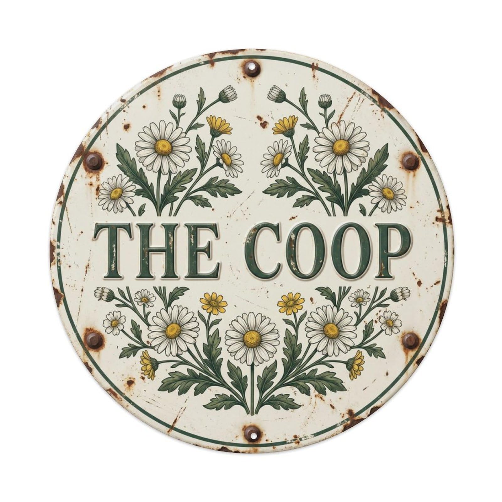 Daisy Coop Botanical Floral Farmhouse Label Metal Tin Sign