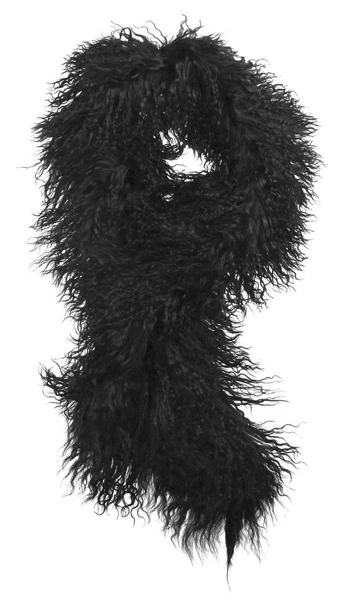 Harrys-Collection Schal Damen Tibetlamm Fellschal, schwarz, Einheitsgröße