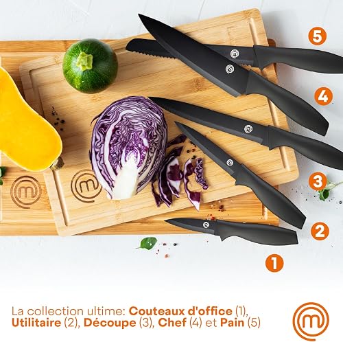 MasterChef Set Coltelli da Cucina con Ceppo Universale, Portacoltelli - 2