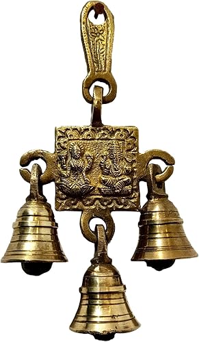 Miniatura 4 de athizay Ganesh laxmi Ganesh laxmi - Decoración de puerta colgante de latón con campanas (latón Laxmi Ganesh colgante)